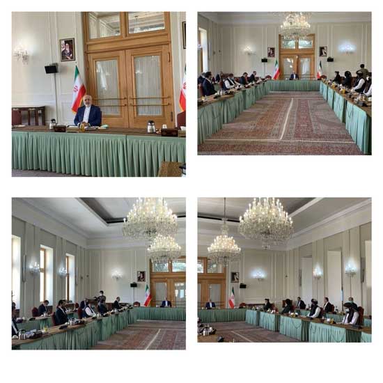 نمایندگان دولت افغانستان و طالبان در تهران با حضور ظریف دیدار کردند
