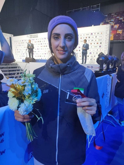 شاهکار دختر سنگ‌نورد ایران در مسابقات جهانی /عکس