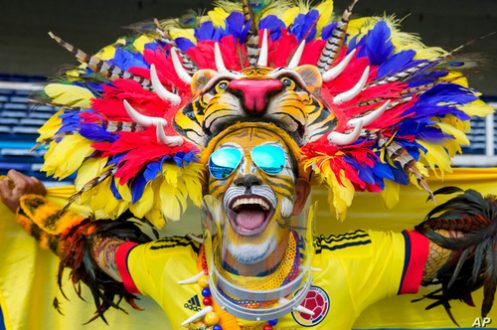 آرایش عجیب یک طرفدار تیم ملی فوتبال کلمبیا / عکس