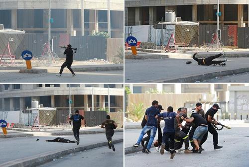 درگیری خیابانی در بیروت/ عکس