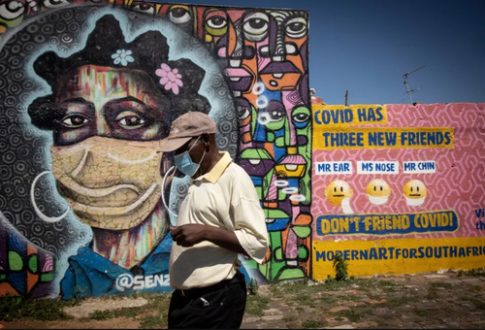نقاشی دیواری درباره شیوع ویروس کرونا اُمیکرون در آفریقای جنوبی/ عکس