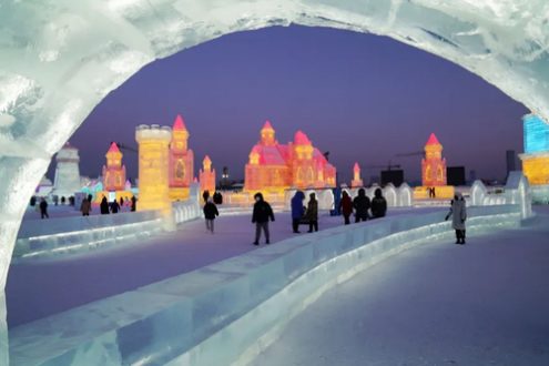 نمایشگاه سازه های برفی و یخی چین/ عکس