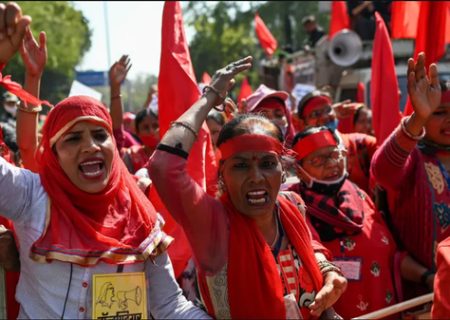 تظاهرات زنان در شهر دهلی هند/ عکس