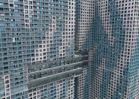 نمایی از مجتمع مسکونی در حال ساخت در چین