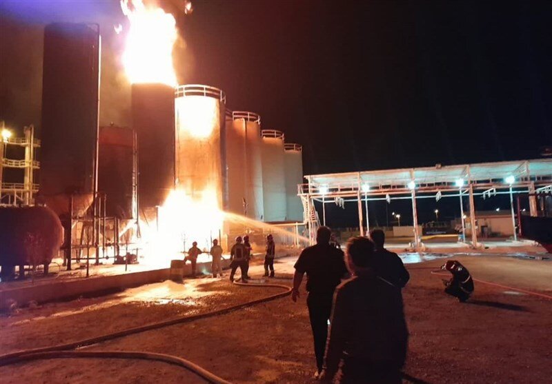 آتش‌سوزی مخازن پالایش میعانات نفتی در آشتیان