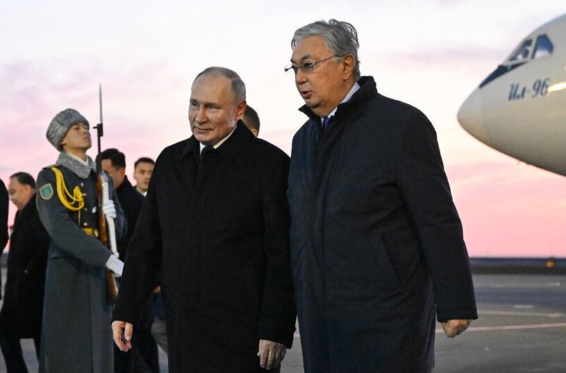 استقبال از ولادیمیر پوتین در آستانه قزاقستان