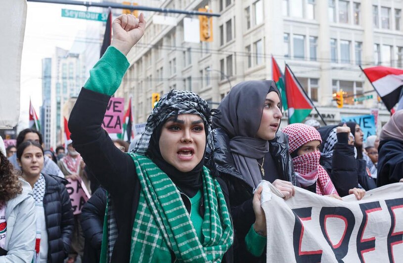 تظاهرات حمایت از فلسطین در ونکور کانادا