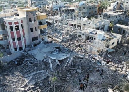 ویرانی خانه های مردم در خان یونس نوار غزه