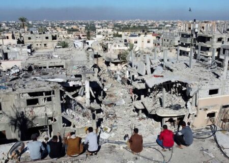 ویرانی شهر خان یونس در نوار غزه