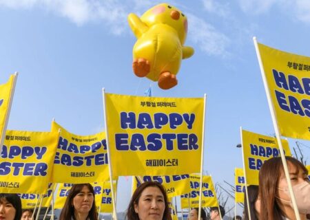 مسیحیان کره جنوبی در رژه روز “عید پاک”