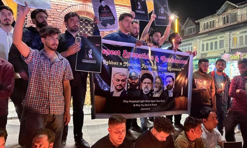 عزاداری هزاران مسلمان کشمیری در سوگ سید ابراهیم رئیسی