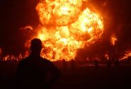 آتش سوزی پالایشگاه در اربیل عراق